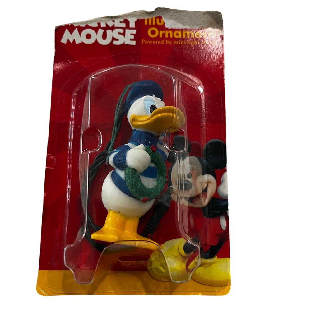 Vintage 2000 Disney Donald Duck Illuminated Santa's Best EZ Light Ornament